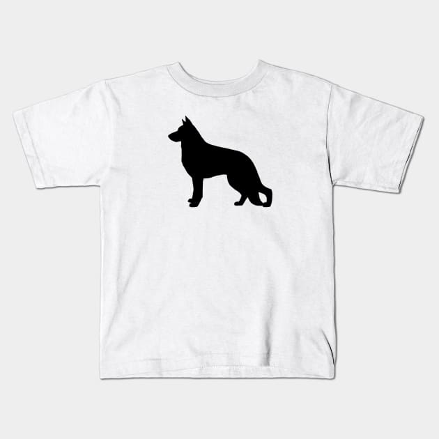 German Shepherd Dog Silhouette Kids T-Shirt by Coffee Squirrel